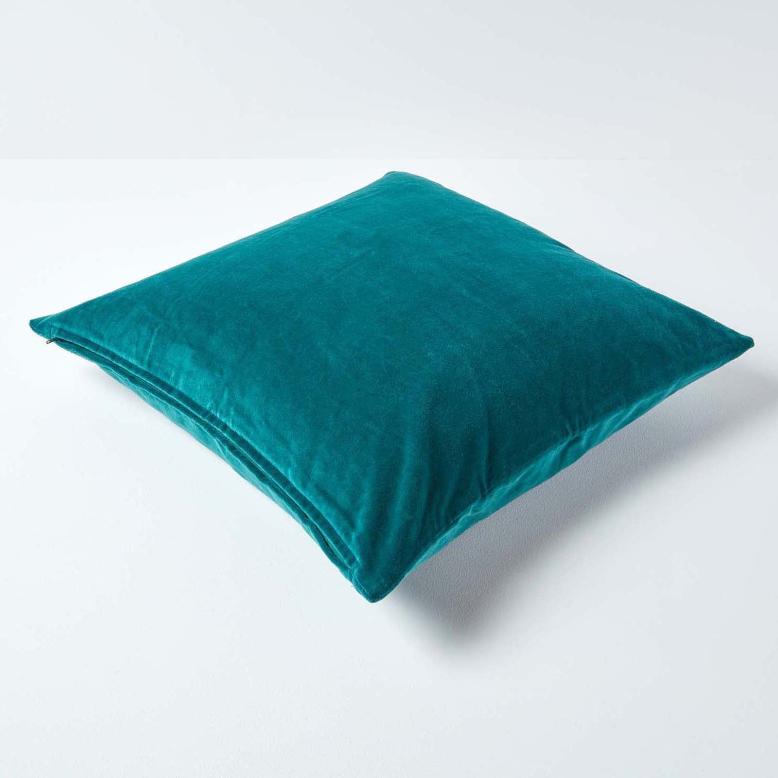 Luxury Cotton Velvet Cushion Cover | 40cm x 40cm | Teal Green