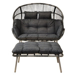 Cocona 2 Seat Standing Egg Chair And Stool | One Size | Dark Grey