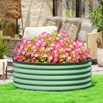 Galvanised Raised Bed With Safety Edging | Green