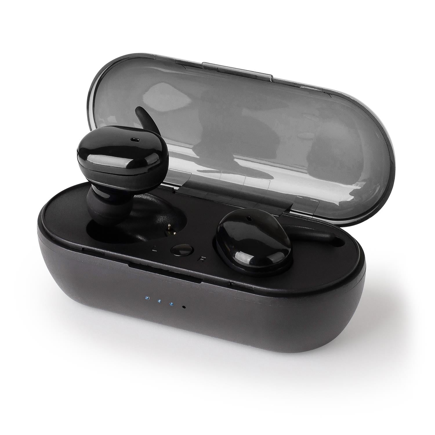 Tws Sports Earbuds With 3h Playback, Charging Case - Black