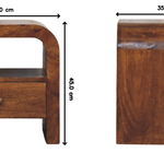 Solid Wood Darcy Chestnut Nightstand, 1 Drawer And Open Shelf, Dark Brown | Dark Brown