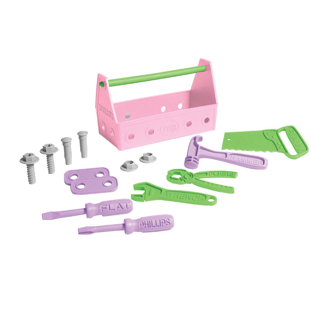 Pink 15 Piece Tool Set, Made From 100% Recycled Plastic
