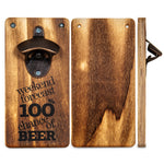 Wicked Gizmos Wall Mounted Wooden Bottle Opener With Metal Opener