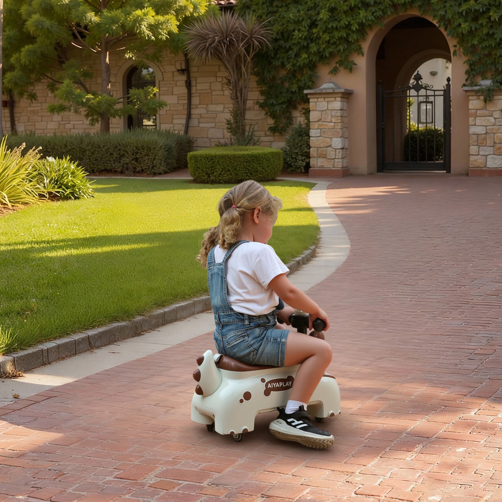 Kids Ride On Car, Dinosaur Shape Toddler Walker | Cream