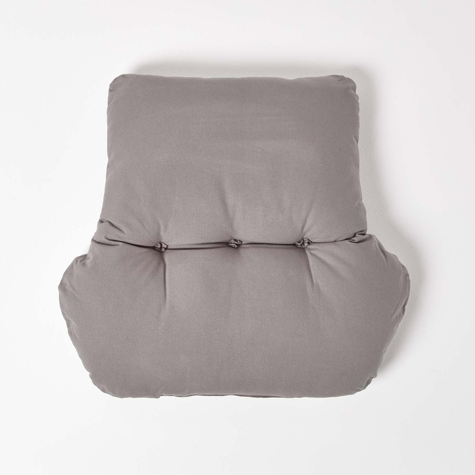 Cotton Back Support Thick Lumbar Cushion | Charcoal Grey