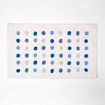 Tufted Cotton Bath Mat With Polka Dot Design | 50 x 80cm | Blue & White