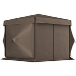 3 X 3(m) Hexagon Pop Up Gazebo With 5 Sides, Netting | Brown