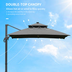 3x3m Aluminum Canopy W/ Adjustable Pole, Dark Grey