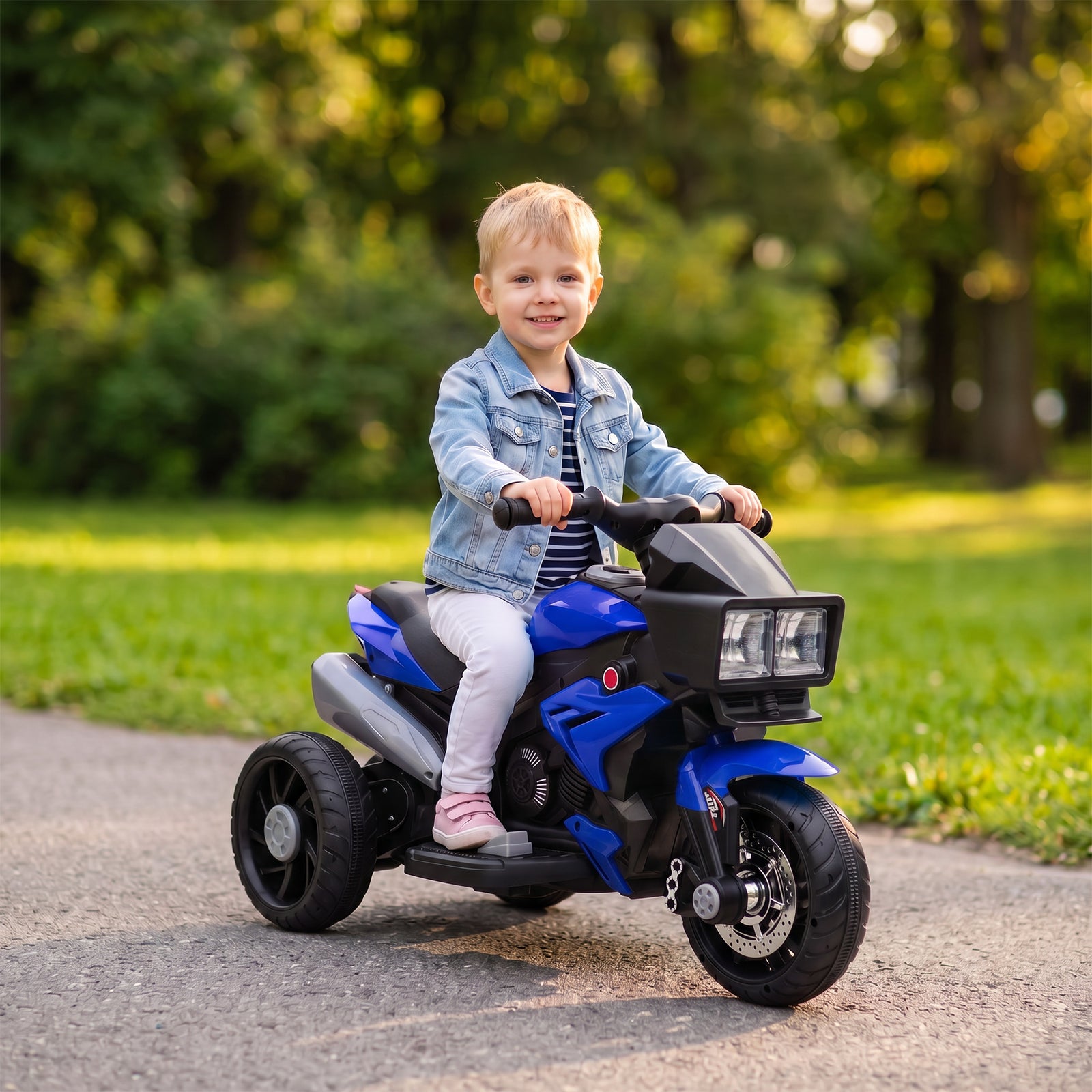 Kids Electric Motorcycle Ride-on Toy W/ High-traction Wheels | Blue