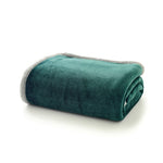 Hazelwood Ultra-soft Flannel & Sherpa Fleece Throw Blanket – 130 X 170cm | 130cm x 170cm | Forest Green