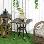 Aluminum Garden Table With Umbrella Hole - Bronze Tone