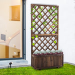 45l Garden Pine Planter W/ Trellis | Chocolate