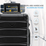 55x35x20cm Hard Shell Cabin Carry On Suitcase 100+ Airline Approved - Aluminium Frame/abs Hard Shell Outer Body | Cabin | Black
