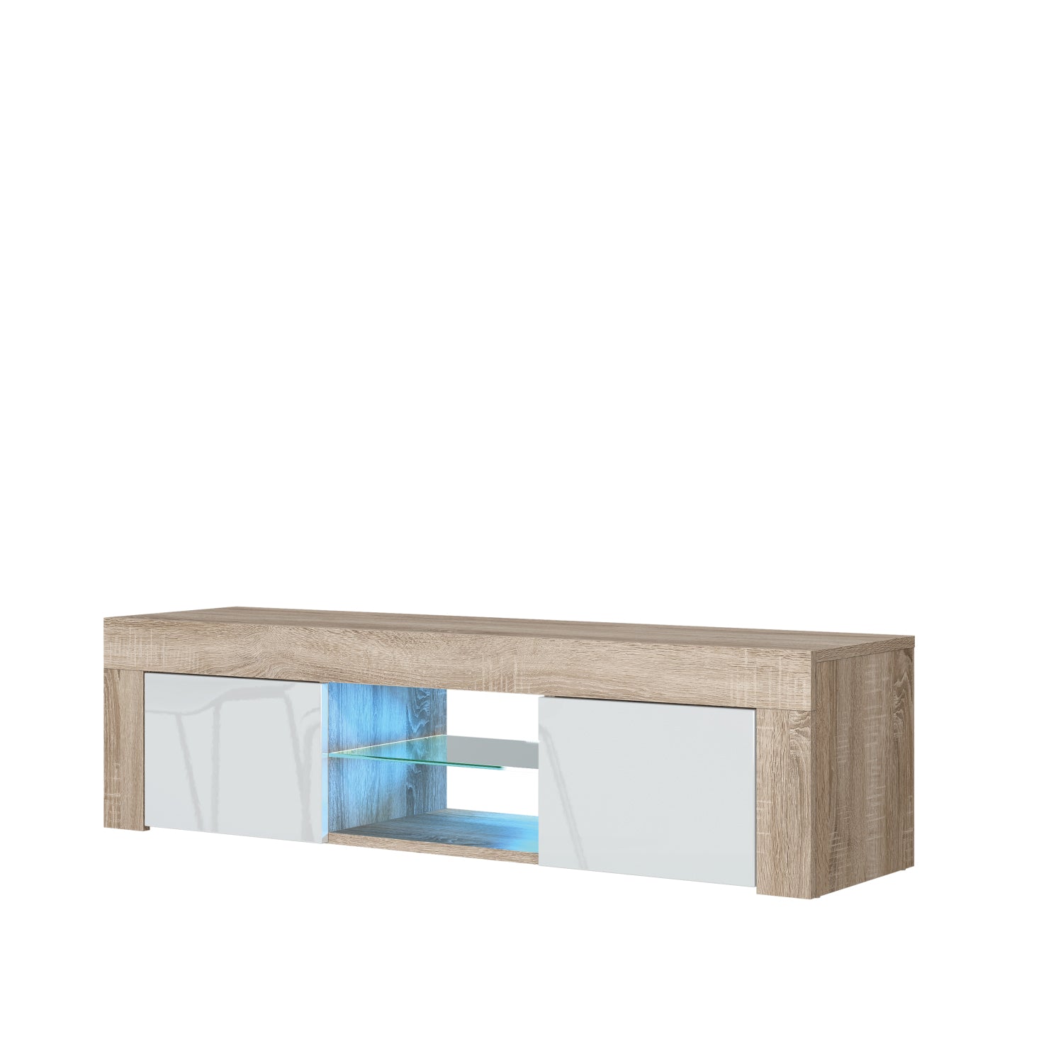 Loom Tv Unit 130cm With Led Lights | Natural Oak