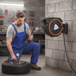 Wall Mount Auto Rewind Hose Reel With 180° Swivel Bracket | 15m | Black