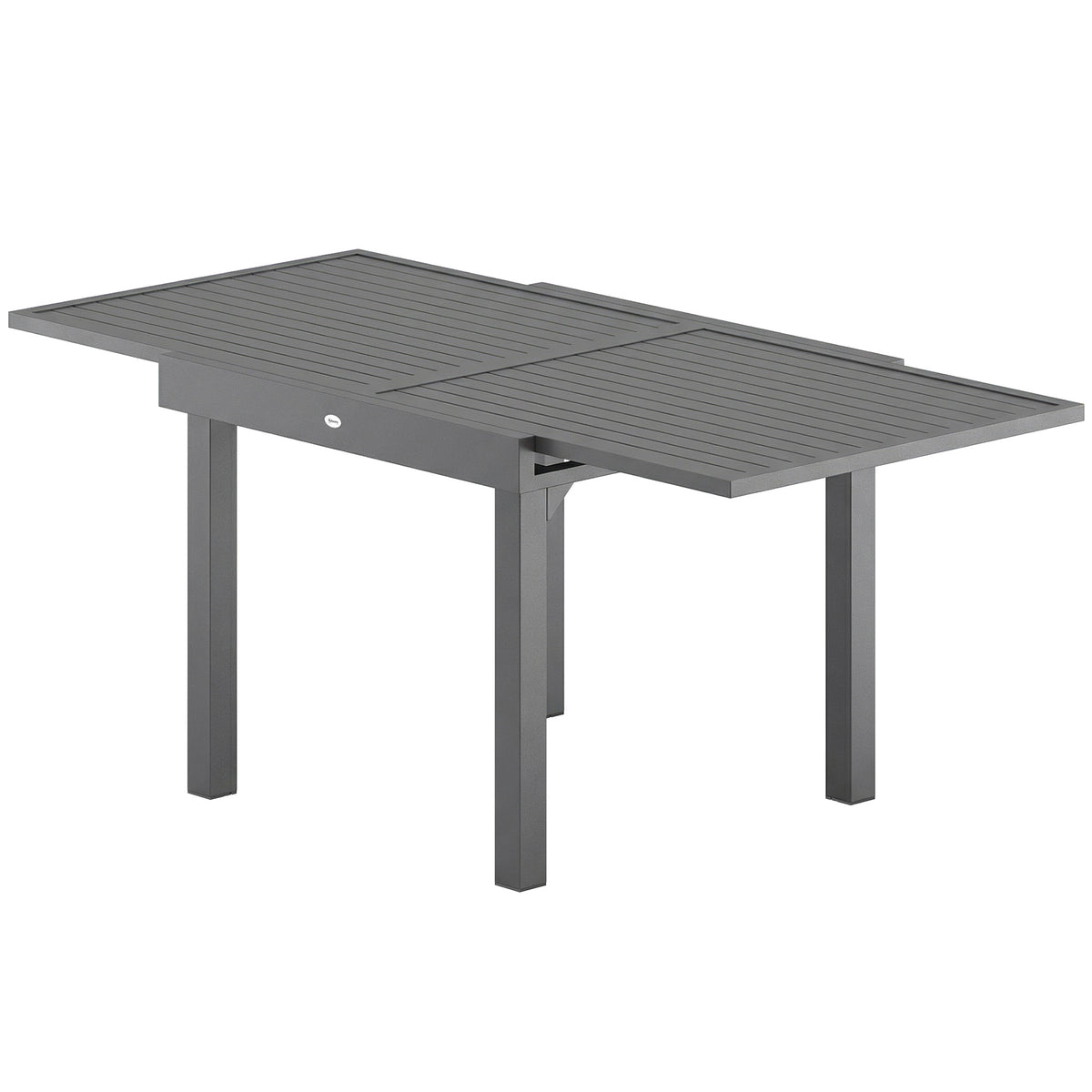 Extending Garden Table For 4-8, Aluminium Outdoor Table, Dark Grey
