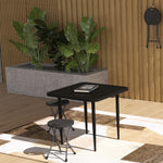 Folding Stool Set Of 4, Decorative Garden Stool Set | Charcoal Gray