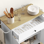 Kitchen Island, Rolling Storage White