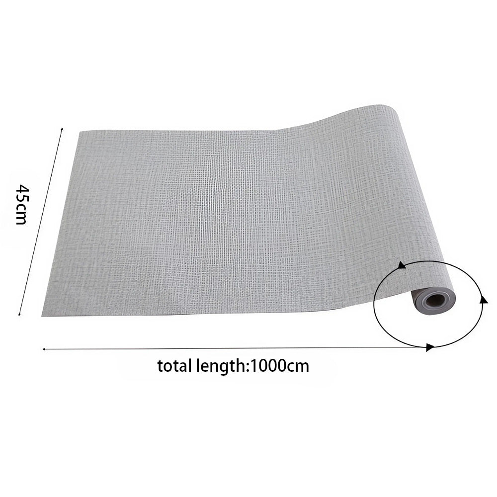Grey Linen Textured Pvc Self-adhesive Wallpaper