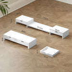 Dual Monitor Stand Riser With Adjustable Length And Angle | One Size | White