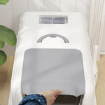 Stainless Steel Cat Litter Box With Removable Lid & Scoop, White