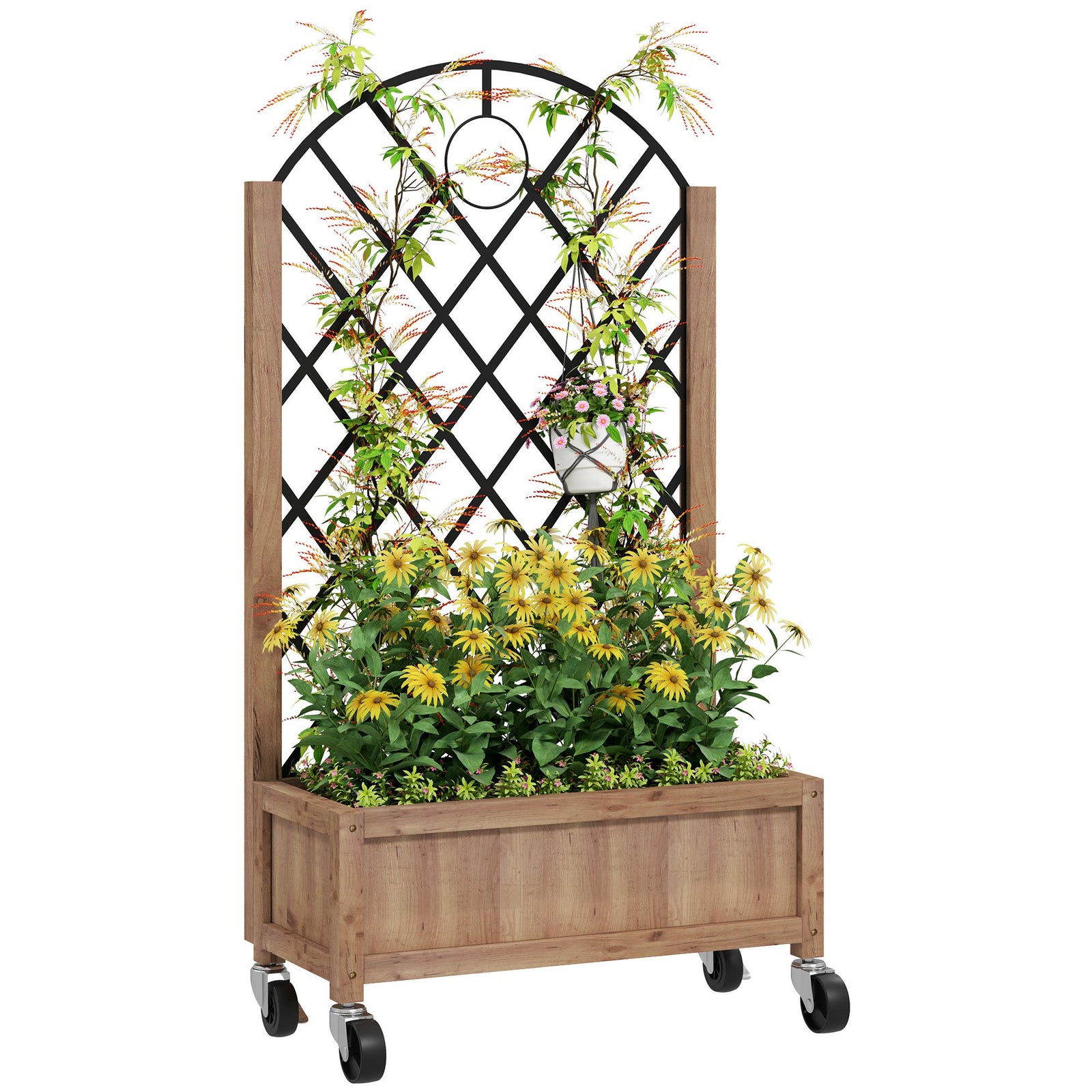 Raised Garden Bed With Metal Trellis