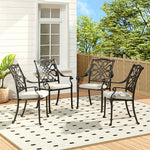 4pcs Aluminium Outdoor Patio Dining Armchair With Cushion