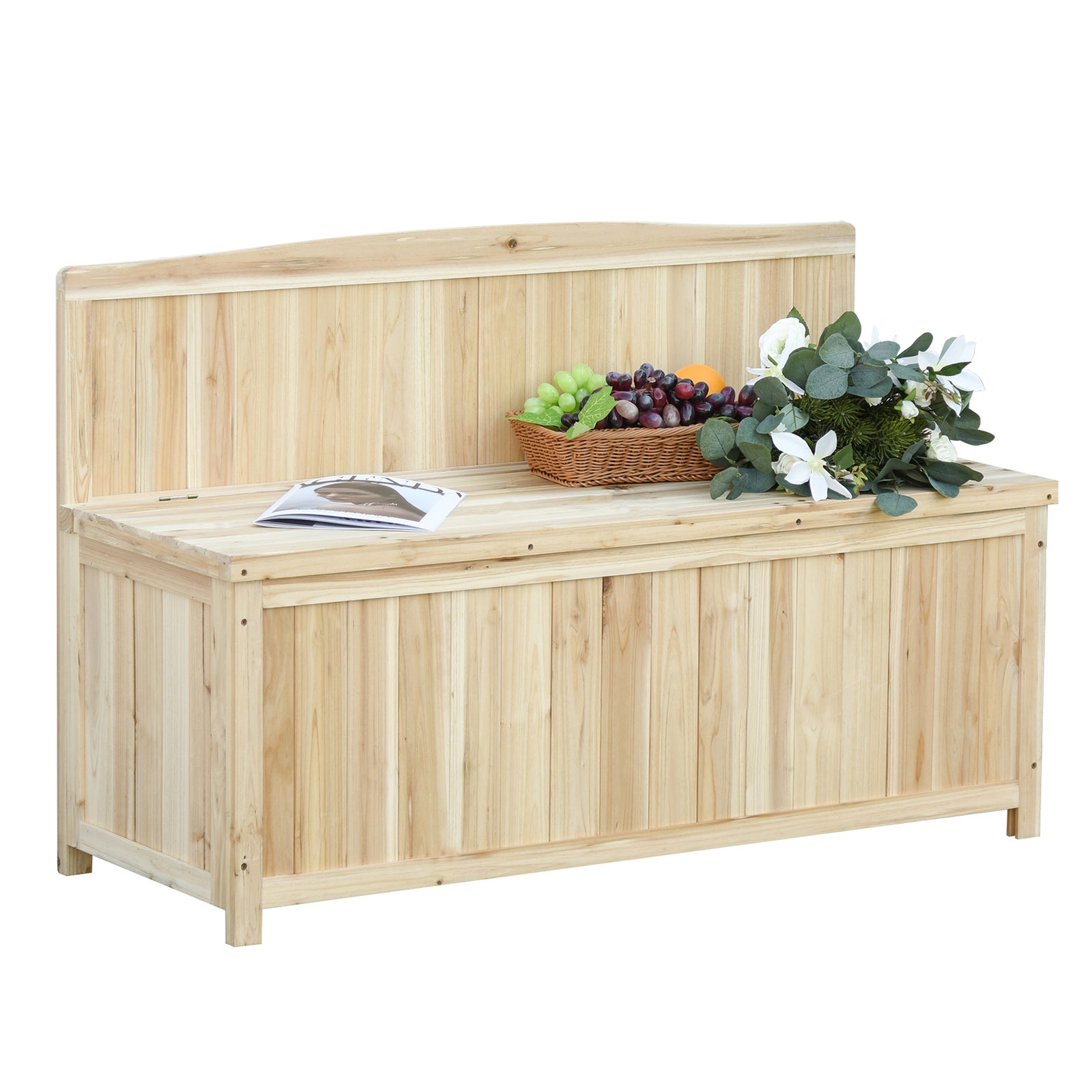 Wood Storage Bench For Garden Seating
