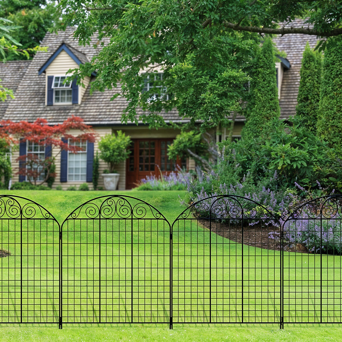 Breeins 10pcs Arched Metal  Decorative Garden Fence Panels