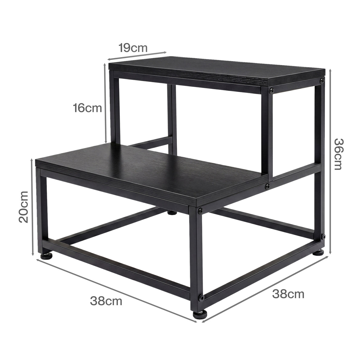 Step Stool Kids Adults Bathroom Kitchen Ladder Foot Stool Heavy Duty | Black