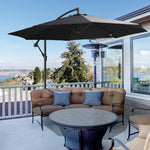 3m Garden Parasol W/ Crank & Base | Black
