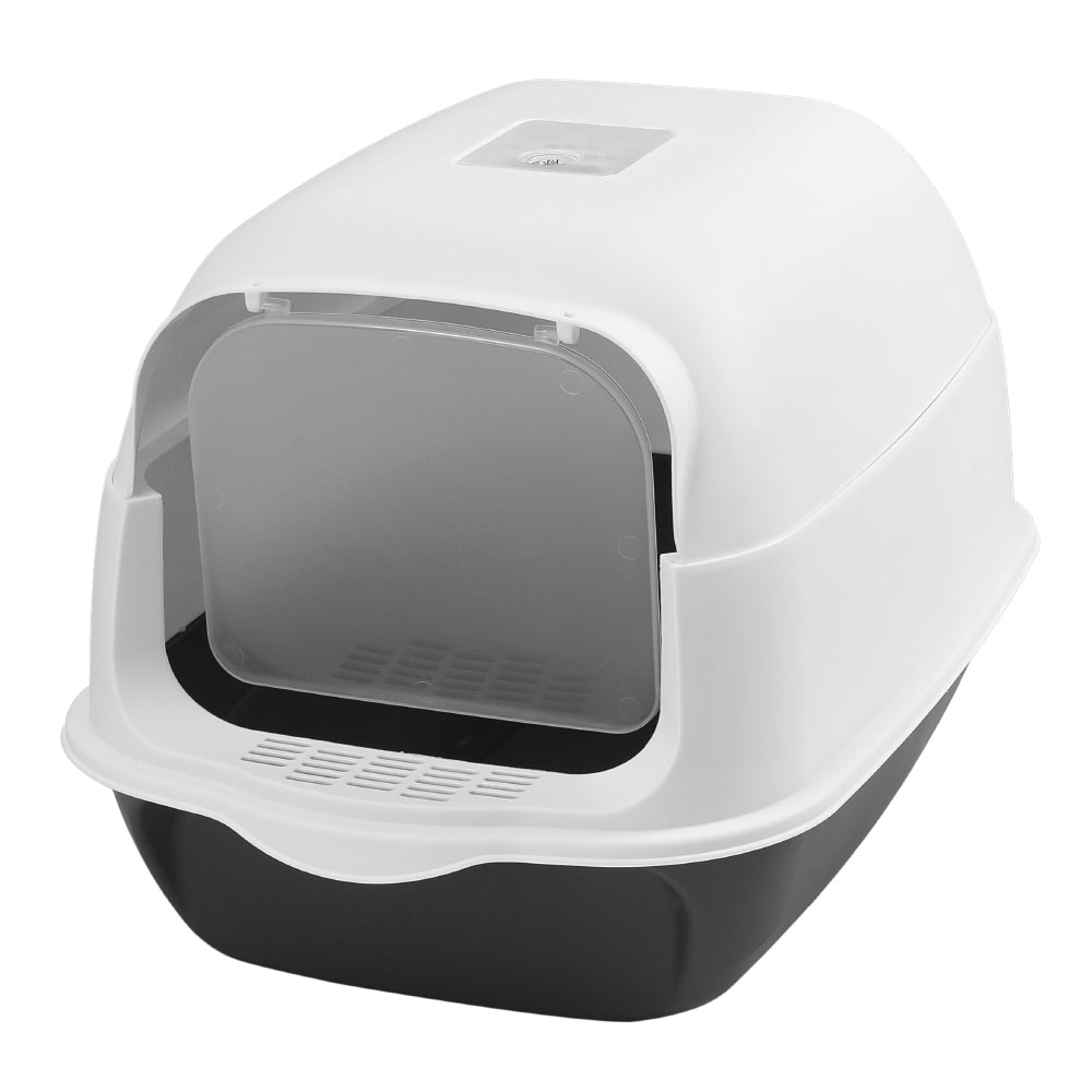 Detachable Cat Litter Box With Scoop Easy Clean Large Pet Toilet, Splash-proof, Odor Control, Portable Design | Black