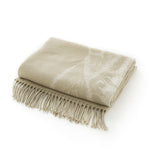 Stag Tartan Faux Cashmere Large Throw | Beige