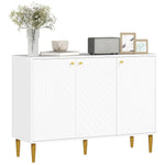 Sideboard Storage Cabinet With 3 Carved Line Doors