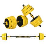 2 In 1 Barbell & Dumbbell Set | 25kg | Yellow