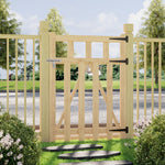 76cm/90cm/120cm Wx120cm H Classic Wooden Garden Gate With Lock Natural Finish, Vertical Slat Design | Medium | Natural