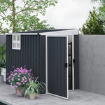 4 X 6ft Outdoor Garden Storage Shed With Window, Dark Grey
