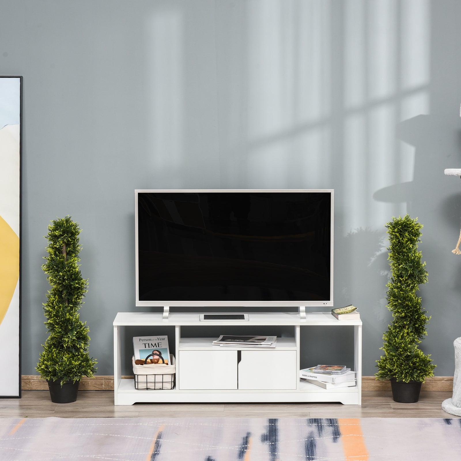 Set Of 2 90cm Artificial Spiral Topiary Trees With Pot