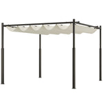 3x3m Pergola With Roof, 80mm Column, Cream White | Cream
