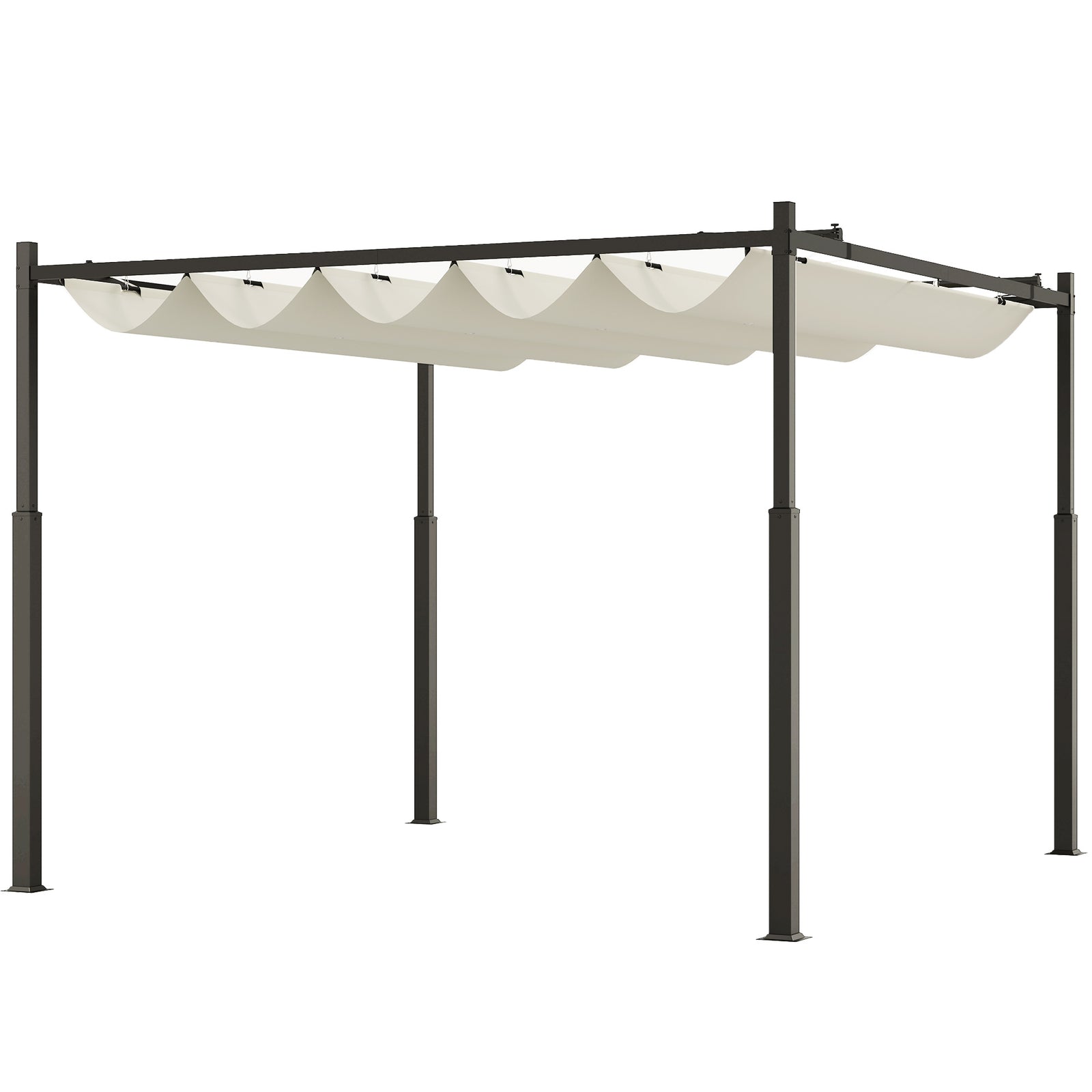 3x3m Pergola With Roof, 80mm Column, Cream White | Cream