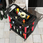 HOMCOM 3-tier Rolling Tool Cart, Tool Trolley On Wheels For Garage, Black