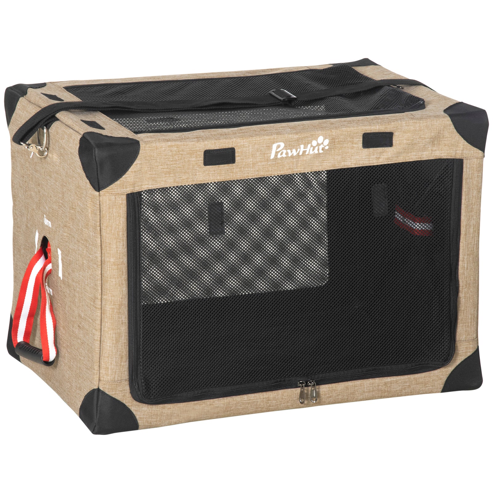 Collapsible Dog Crate Foldable Pet Carrier For Cats Small Dog 65x45x45cm