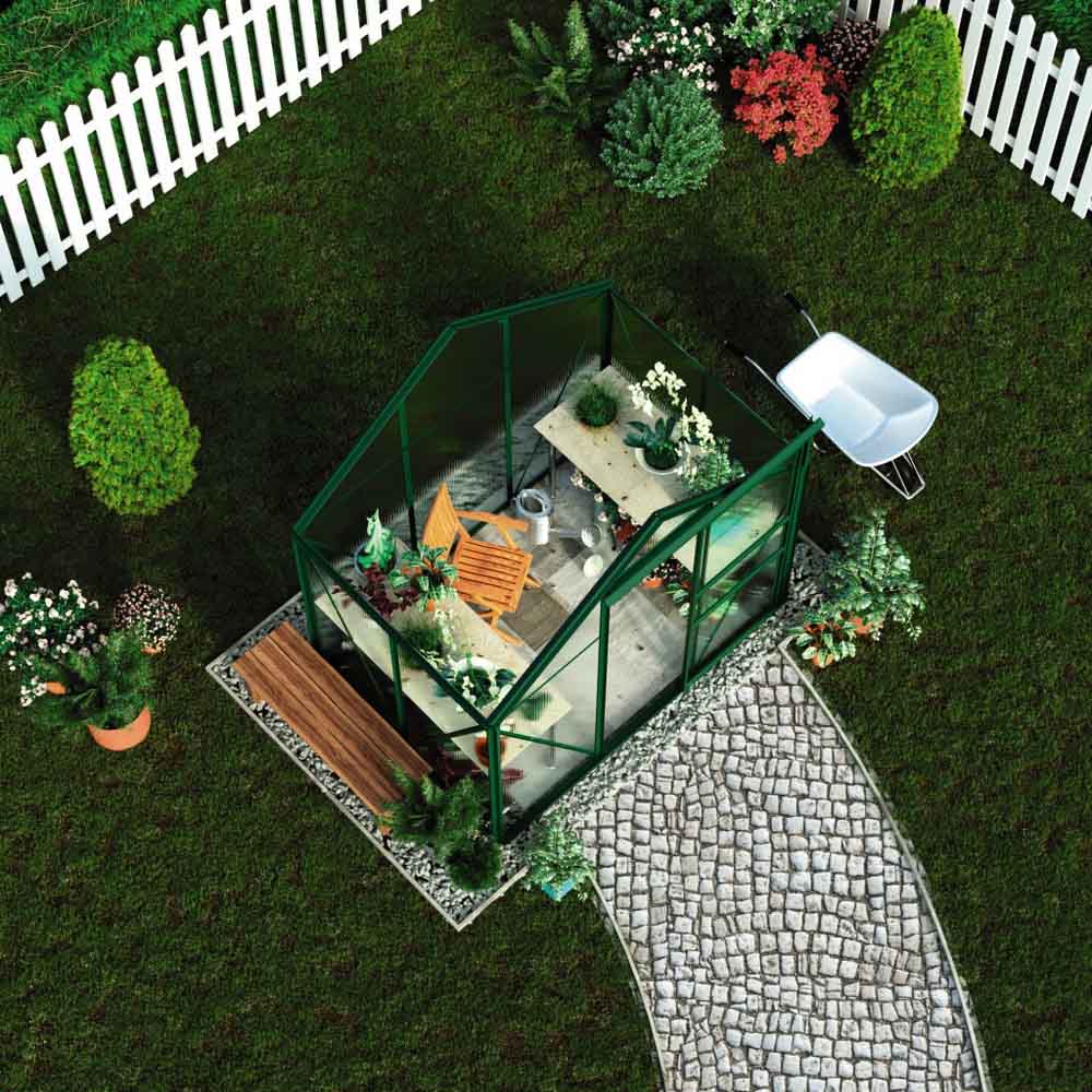Traditional Metal Greenhouse | 6.2 x 4.3 x 6.6ft | Green