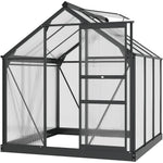 Polycarbonate Walk-in Greenhouse 6x6ft | Gray