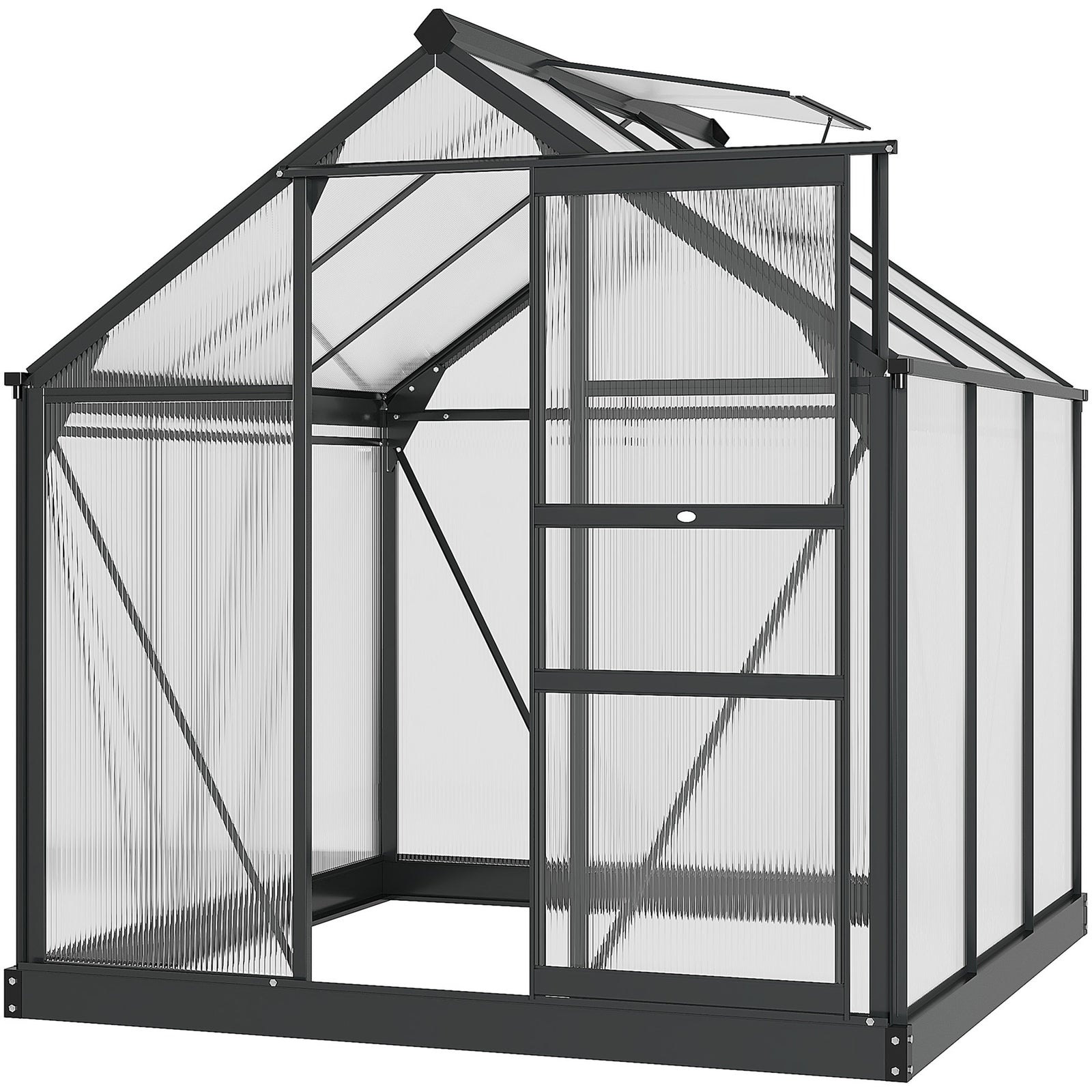 Polycarbonate Walk-in Greenhouse 6x6ft | Gray