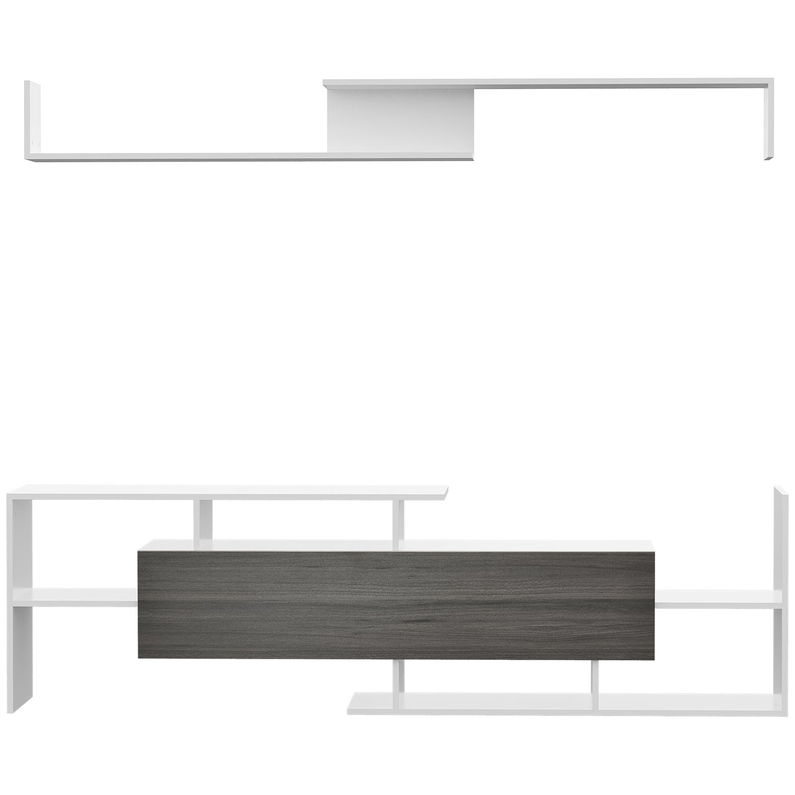 Tv Cabinet Wall-mounted Shelf Open | White