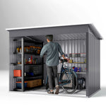 8.5 X 6ft Galvanised Steel Garden Shed With Foundation Kit | Dark Gray