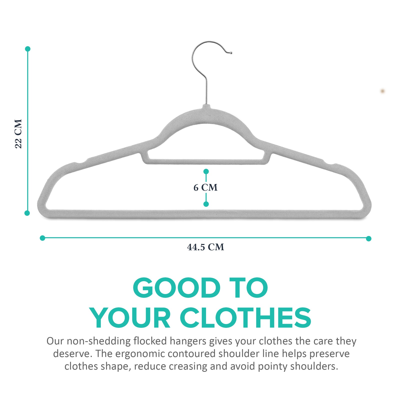 50pc Velvet Hangers - Grey