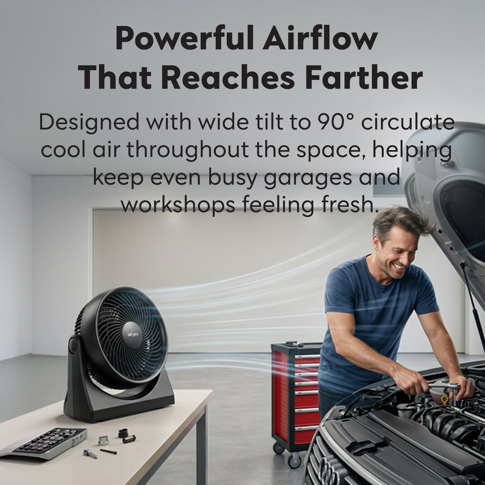 Air Pro 10'' Desk Fan Turbo Air Circulator 3 Speeds Quiet Airflow