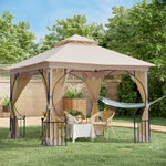 Gazebo Party Tent Canopy Sun Shade For Patio Garden 3x3metre | Beige